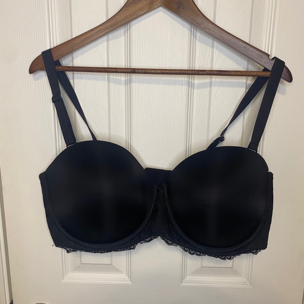 Torrid Black Lace Trim Multi-Way Strapless Underwire‎ Bra 42DDD RN148862
